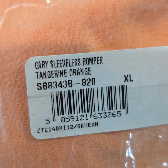 Sweaty Betty Gary Romper Sleeveless XL Tangerine Orange Knit Jersey Racer Back - Picture 11 of 12